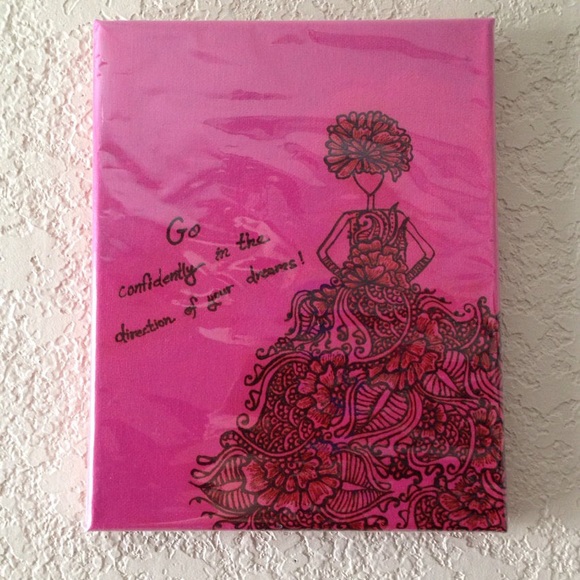 Other - Original Acrylic Painting, Floral Dress, New